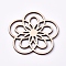 Wood Cabochons, Laser Cut Wood Shapes, Flower, Blanched Almond, 49.5x49.5x1.6mm