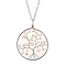 Natural Citrine Chips Beaded Tree of Life Pendant Necklaces, with Platinum Alloy Chains, 19.69 inch(50cm)