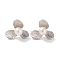 Anti-Tarnish Sterling Silver Stud Earrings, with Natural Pearl, Jewely for Women, Flower, Platinum, 13x15.5mm