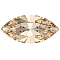 Preciosa&reg MAXIMA Crystal Fancy Stones, Czech Crystal, 435 14 615 Navette(Horse Eye), Dura Foiling, Honey, 8x4mm