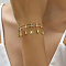 Fashionable Casual Brass Crystal Rhinestonr Tassel Multi-layer Women's Bracelets, Real 18K Gold Plated, 8-1/4 inch(21cm)