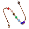 Natural Gemstone Dowsing Pendulums Chains, with Metal Chains and Clasps, Antique Bronze, 190mm