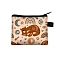 Rectangle Printed Polyester Wallet Zipper Purse, for Kechain, Card Storage, Bear, 11x13.5cm