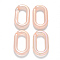 Transparent Acrylic Linking Rings, Quick Link Connectors, For Jewelry Chains Making, AB Color Plated, Imitation Gemstone Style, Oval, Light Salmon, 37.5x23x6mm, Inner Diameter: 25.5x11mm