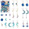 DIY Planet Earring Making Kit, Including Star & Moon & Spaceman 201 Stainless Steel & Alloy Enamel & Brass Link Connectors & Pendants, Stainless Steel & Iron Earring Hooks, Mixed Color, 62Pcs/box