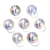 UV Plating Transparent Rainbow Iridescent Acrylic Beads OACR-F004-01B-2