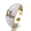 Brass Micro Pave Clear Cubic Zirconia Cuff Rings RJEW-H538-03G-F-3
