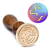 Brass Wax Seal Stamp with Handle AJEW-WH0184-1087-5