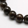 Round Natural Bronzite Beads Strands G-P059B-01-2