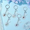 Stainless Steel with Natural Gemstone Pendants Keychain KEYC-JKC00776-M-2