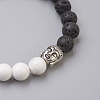 Natural Lava Rock Beads and Natural Howlite Beads Stretch Bracelets BJEW-JB03851-05-2