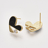 Brass Enamel Stud Earring Findings KK-T038-574A-G-NF-1
