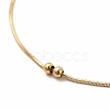 Ion Plating(IP) 304 Stainless Steel Round Beaded Round Snake Chains Slider Bracelet for Women BJEW-E074-02G-2
