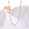 Stainless Steel Colorful Enamel Dapped Chain Necklaces for Women PW-WG600F4-01-3