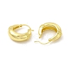 Brass Double Horn Hoop Earrings for Women EJEW-E273-05LG-2