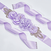 Rhinestone Flower with ABS Imitation Pearl Bridal Belt AJEW-WH0348-119C-3