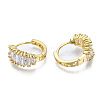 Sparkle Cubic Zirconia Huggie Hoop Earrings for Girl Women EJEW-N015-15-NF-5