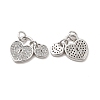 Brass Micro Pave Clear Cubic Zirconia Charms KK-E068-VB175-1