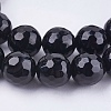 Natural Black Onyx Round Beads Strand X-G-L084-8mm-20-3