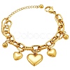 Titanium Steel Heart Charm Bracelets for Women BJEW-BB69676-I-1