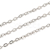 Rhodium Plated 925 Sterling Silver Flat Cable Chains STER-F052-04P-02-1