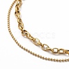Ion Plating(IP) 304 Stainless Steel Cable & Ball Chains Double Layer Necklace for Women NJEW-E081-03G-2
