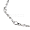 304 Stainless Steel Wave Bar Link Chain Bracelet BJEW-K226-08P-2