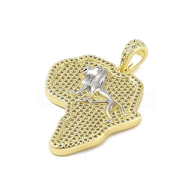 Brass Micro Pave Cubic Zirconia Pendants KK-E111-22G-1