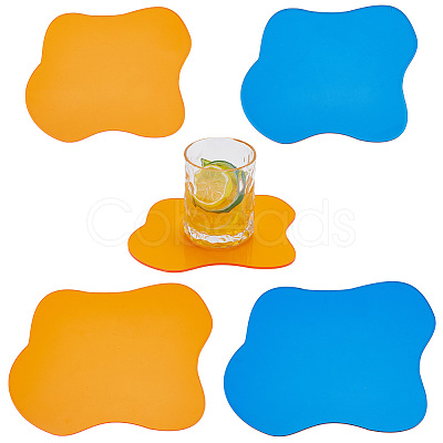 GOMAKERER 4Pcs 4 Style Opaque Acrylic Cup Mats DJEW-GO0001-01-1