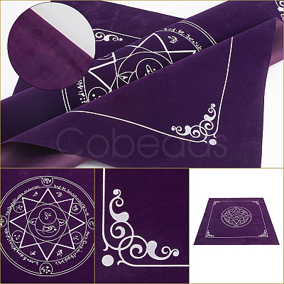 Star Pattern Square Velvet Tarot Tablecloth for Divination AJEW-WH0470-82C-1