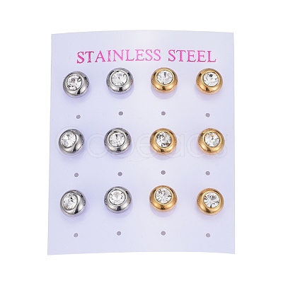 304 Stainless Steel Stud Earrings EJEW-L251-A01-1