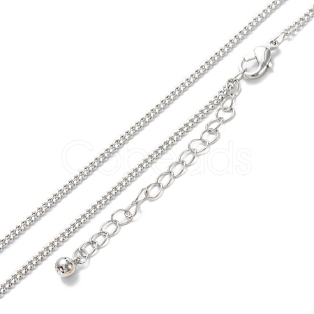 Brass Curb Chain Necklaces NJEW-K123-09P-1