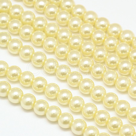 Eco-Friendly Dyed Glass Pearl Round Beads Strands HY-A002-6mm-RB012-1