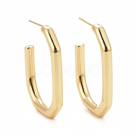 Rack Plating Brass Rectangle Stud Earrings EJEW-I265-10G-1