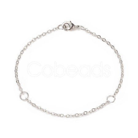 Brass Curb Chain Bracelet for Men Women BJEW-JB09134-1