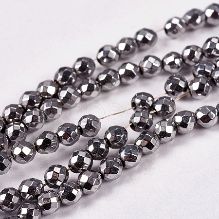 Electroplate Non-magnetic Synthetic Hematite Beads Strands G-J169B-3mm-02-1