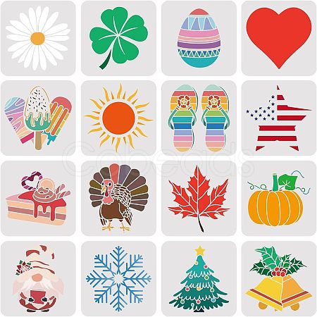 Plastic Drawing Painting Stencils Templates Sets DIY-WH0172-572-1