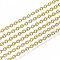 304 Stainless Steel Chains, Cable Chains, Link Chains, Textured, with Spool, Golden, 2.5x2x0.3mm, about 82.02 Feet(25m)/roll