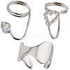 CRASPIRE 2Pcs 2 Style Alloy Women Finger Nail Rings MRMJ-CP0001-19-1