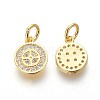 Brass Micro Pave Cubic Zirconia Charms ZIRC-J021-18G-RS-2