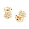 Brass Micro Pave Clear Cubic Zirconia Beads KK-P271-39B-05-2