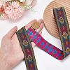 Ethnic Style Embroidery Polyester Ribbons OCOR-WH0079-95-3