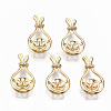 Brass Micro Pave Cubic Zirconia Peg Bails Pendants KK-R114-04-NF-1