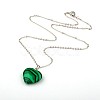 Gemstone Heart Pendant Necklaces NJEW-JN00819-2