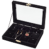 12-Slot Rectangle Wood Covered with Velvet pendant Necklace Jewelry Storage Presentation Box CON-WH0095-18-1