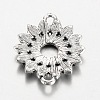 Flower Tibetan Style Alloy Cabochon Connector Open Back Settings X-PALLOY-K112-20AS-RS-2