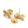 Light Gold Brass Micro Pave Cubic Zirconia Stud Earrings for Women EJEW-E295-34KCG-2