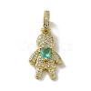 Rack Plating Brass Micro Pave Clear Cubic Zirconia Pendants KK-R158-02D-G-1