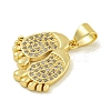 Rack Plating Brass Pave Cubic Zirconia Pendants KK-U029-26G-2