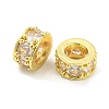 Brass Micro Pave Cubic Zirconia European Beads KK-H452-06G-1